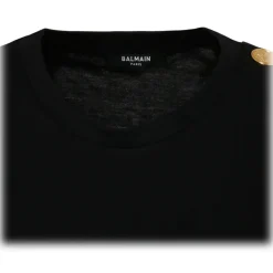 Balmain - Cotton Logo Print T-Shirt - Black White - Balmain Exclusive Luxury Collection - Avvenice