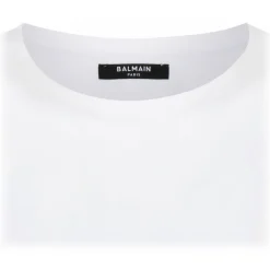 Balmain - Cotton Logo Print T-Shirt - White - Balmain Exclusive Luxury Collection - Avvenice