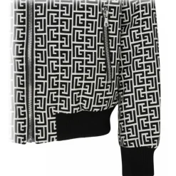 Balmain - Cotton Monogram Pattern Reversible Bomber Jacket - Black White - Balmain Exclusive Luxury Collection - Avvenice