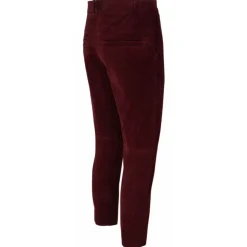 Balmain - Cotton Suede Cropped Trousers - Bordeaux Red - Balmain Exclusive Luxury Collection - Avvenice