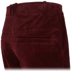 Balmain - Cotton Suede Cropped Trousers - Bordeaux Red - Balmain Exclusive Luxury Collection - Avvenice