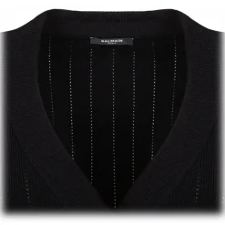 Balmain - Cropped Cardigan - Black - Balmain Exclusive Luxury Collection - Avvenice
