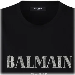 Balmain - Crystal Logo T-Shirt - Black - Balmain Exclusive Luxury Collection - Avvenice