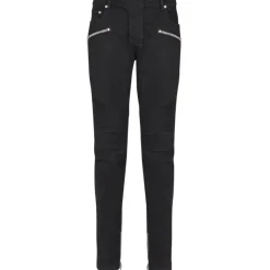 Balmain - Denim Biker Pants - Black - Balmain Exclusive Luxury Collection - Avvenice