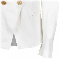 Balmain - Denim Double Breasted Jacket - White - Balmain Exclusive Luxury Collection - Avvenice