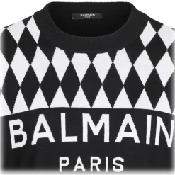 Balmain - Diamond Jacquard Jumper - Black - Balmain Exclusive Luxury Collection - Avvenice