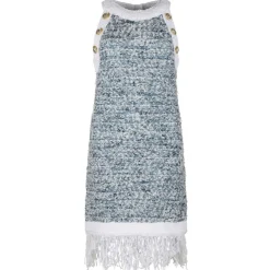 Balmain - Dress - Blue White - Balmain Exclusive Luxury Collection - Avvenice