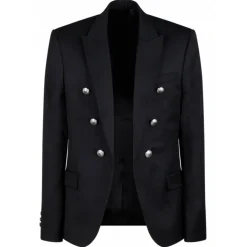Balmain - Embossed Buttons Blazer - Black - Balmain Exclusive Luxury Collection - Avvenice