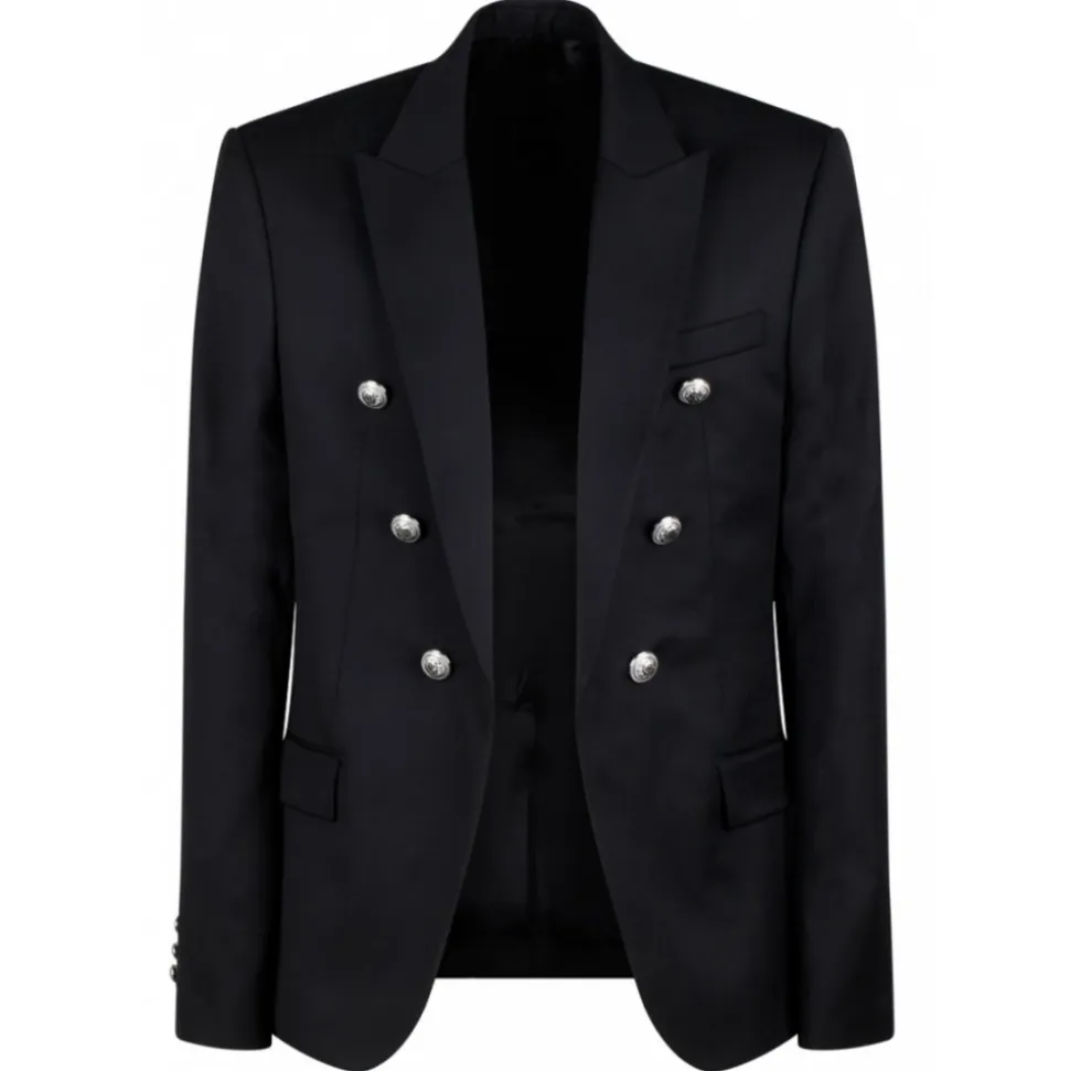 Balmain - Embossed Buttons Blazer - Black - Balmain Exclusive Luxury Collection - Avvenice