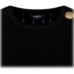 Balmain - Fine Knit Top - Black - Balmain Exclusive Luxury Collection - Avvenice