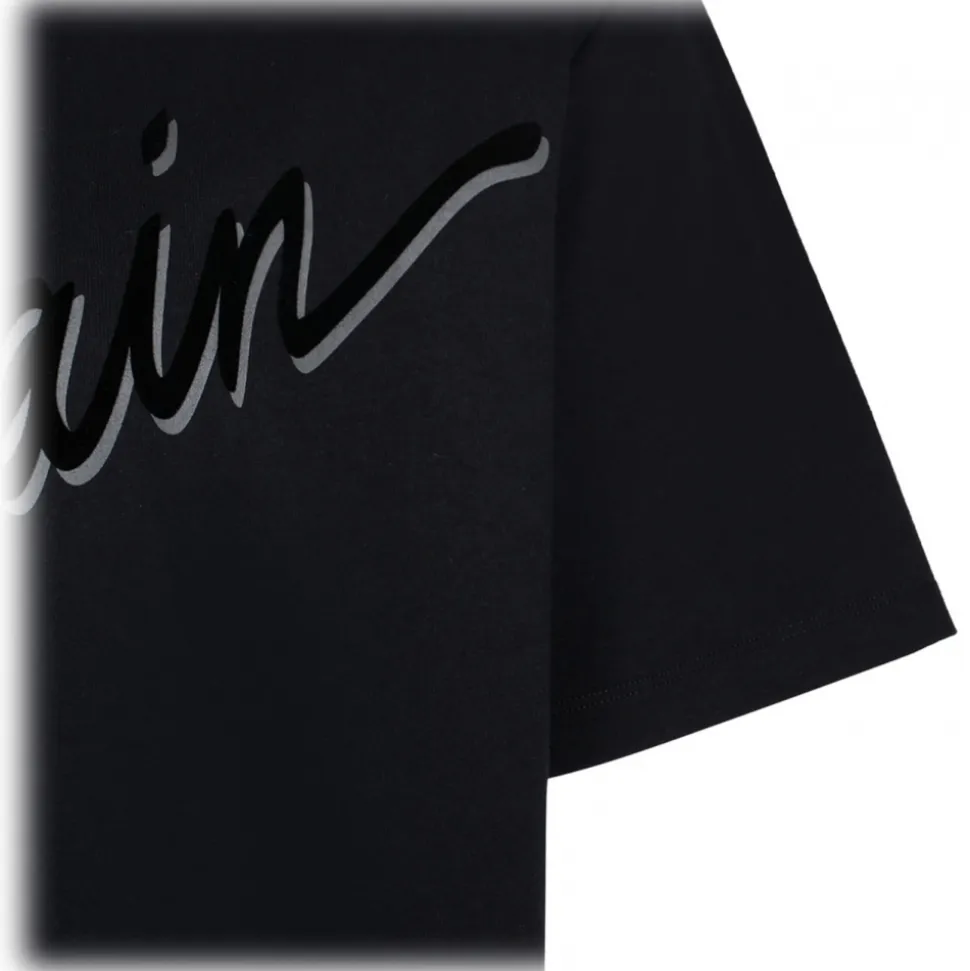 Balmain - Flocked Logo T-Shirt - Black - Balmain Exclusive Luxury Collection - Avvenice