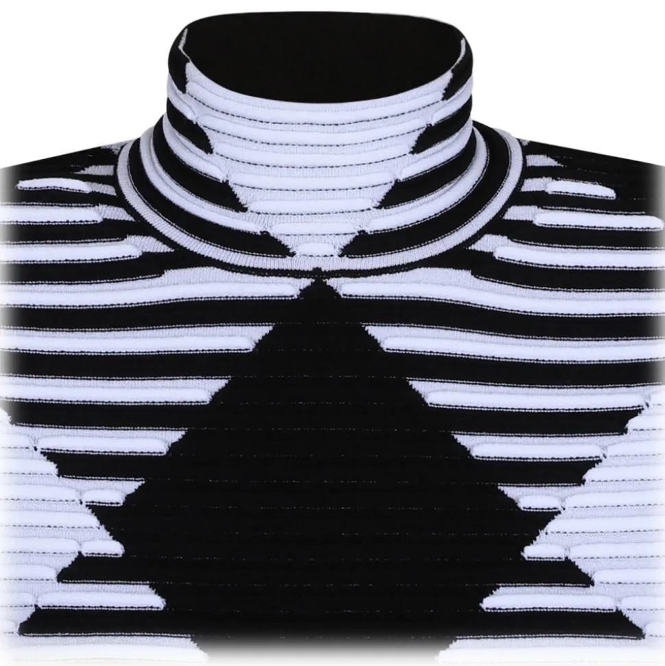 Balmain - Gingham Knit Mini Dress - Black White - Balmain Exclusive Luxury Collection - Avvenice