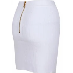 Balmain - High Waist Miniskirt - White - Balmain Exclusive Luxury Collection - Avvenice