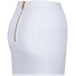 Balmain - High Waist Miniskirt - White - Balmain Exclusive Luxury Collection - Avvenice