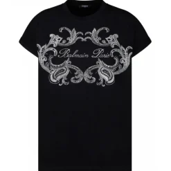 Balmain - Iconic Paisley Print T-Shirt - Black - Balmain Exclusive Luxury Collection - Avvenice