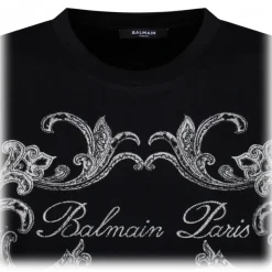Balmain - Iconic Paisley Print T-Shirt - Black - Balmain Exclusive Luxury Collection - Avvenice