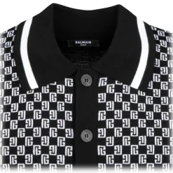 Balmain - Jacquard Polo Shirt - Black - Balmain Exclusive Luxury Collection - Avvenice