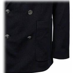 Balmain - Jersey Mini Monogram Blazer - Navy Blue - Balmain Exclusive Luxury Collection - Avvenice