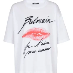 Balmain - Kiss Print T-Shirt - White - Balmain Exclusive Luxury Collection - Avvenice
