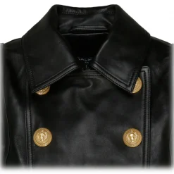 Balmain - Leather Perfecto Cropped Jacket - Black - Balmain Exclusive Luxury Collection - Avvenice