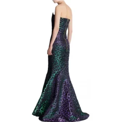 Balmain - Leopard Print Strapless Long Dress - Balmain Exclusive Luxury Collection - Avvenice