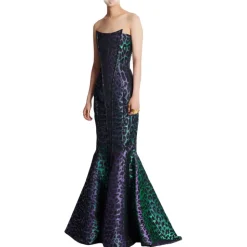 Balmain - Leopard Print Strapless Long Dress - Balmain Exclusive Luxury Collection - Avvenice