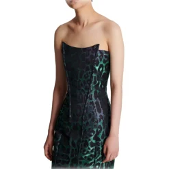 Balmain - Leopard Print Strapless Long Dress - Balmain Exclusive Luxury Collection - Avvenice