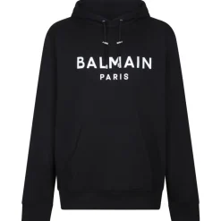 Balmain - Logo Print Hoodie - Black - Balmain Exclusive Luxury Collection - Avvenice