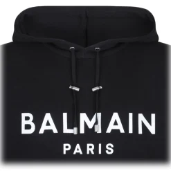 Balmain - Logo Print Hoodie - Black - Balmain Exclusive Luxury Collection - Avvenice