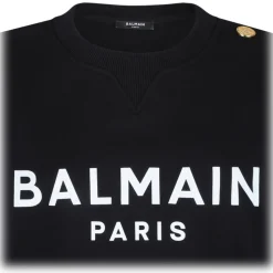 Balmain - Logo Print Sweatshirt - Black - Balmain Exclusive Luxury Collection - Avvenice