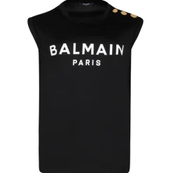 Balmain - Logo Print Tank Top - Black - Balmain Exclusive Luxury Collection - Avvenice