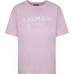 Balmain - Logo Print T-Shirt - Light Pink - Balmain Exclusive Luxury Collection - Avvenice