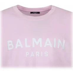 Balmain - Logo Print T-Shirt - Light Pink - Balmain Exclusive Luxury Collection - Avvenice