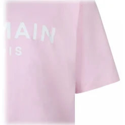 Balmain - Logo Print T-Shirt - Light Pink - Balmain Exclusive Luxury Collection - Avvenice