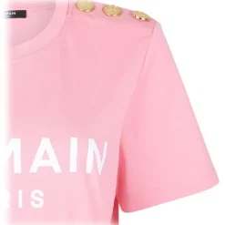 Balmain - Logo Print T-Shirt - Light Pink - Balmain Exclusive Luxury Collection - Avvenice