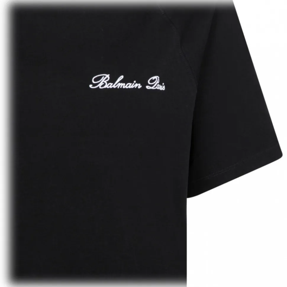 Balmain - Logo Signature T-Shirt - Black - Balmain Exclusive Luxury Collection - Avvenice