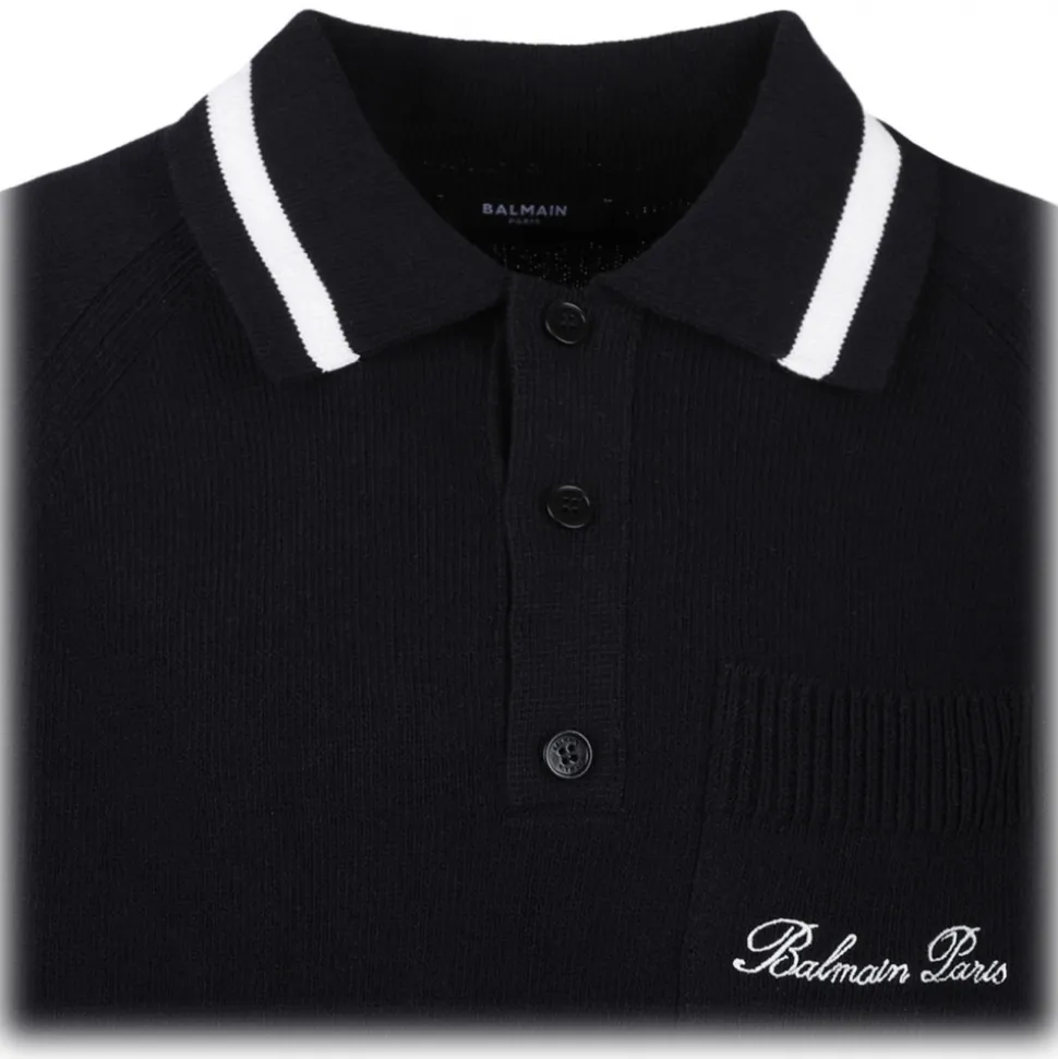 Balmain - Longsleeves Polo Shirt - Black - Balmain Exclusive Luxury Collection - Avvenice