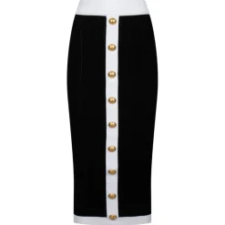 Balmain - Midi Skirt - Black White - Balmain Exclusive Luxury Collection - Avvenice