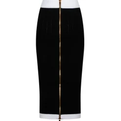 Balmain - Midi Skirt - Black White - Balmain Exclusive Luxury Collection - Avvenice