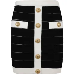 Balmain - Mini Skirt - Black White - Balmain Exclusive Luxury Collection - Avvenice