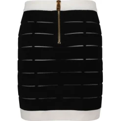 Balmain - Mini Skirt - Black White - Balmain Exclusive Luxury Collection - Avvenice