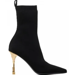Balmain - Moneta Knitted Ankle Boots - Black - Balmain Exclusive Luxury Collection - Avvenice