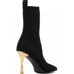 Balmain - Moneta Knitted Ankle Boots - Black - Balmain Exclusive Luxury Collection - Avvenice