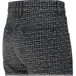 Balmain - Monogram Jacquard Jeans - Black White - Balmain Exclusive Luxury Collection - Avvenice