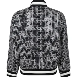 Balmain - Monogram Reversible Bomber Jacket - Black White - Balmain Exclusive Luxury Collection - Avvenice