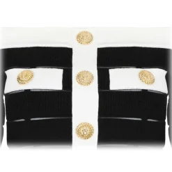 Balmain - Off Shoulder Top - Black White - Balmain Exclusive Luxury Collection - Avvenice