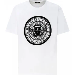 Balmain - Organic Cotton Logo Print T-Shirt - White - Balmain Exclusive Luxury Collection - Avvenice