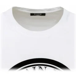 Balmain - Organic Cotton Logo Print T-Shirt - White - Balmain Exclusive Luxury Collection - Avvenice
