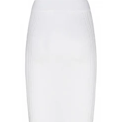 Balmain - Ribbed Knit Pencil Skirt - White - Balmain Exclusive Luxury Collection - Avvenice