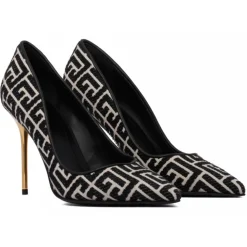 Balmain - Ruby Monogram Pumps - Ivory Black - Balmain Exclusive Luxury Collection - Avvenice